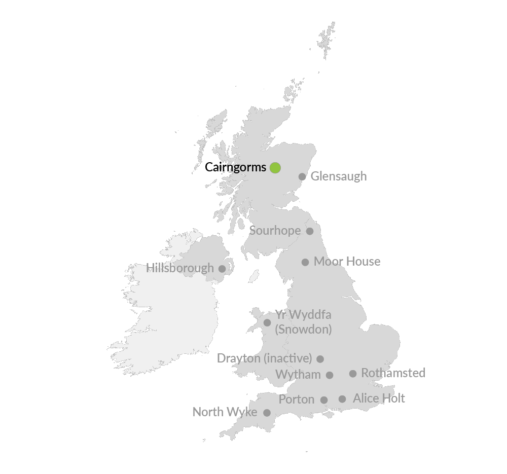 Cairngorms locator map