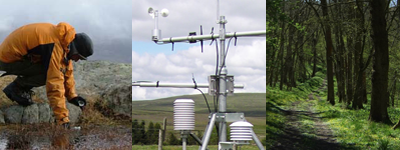 Montage of three images showing aspects of ECN monitoring