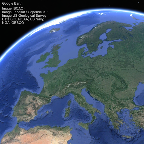 Europe Google Earth satellite image