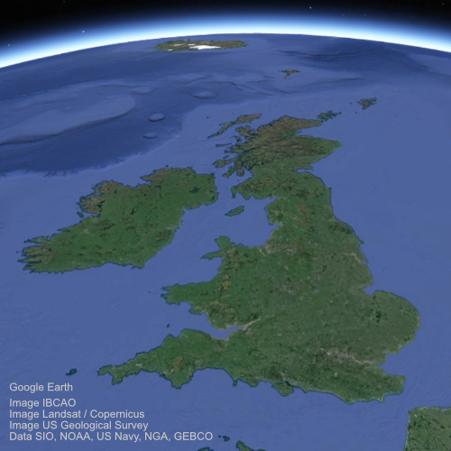 UK Google Earth satellite imagery