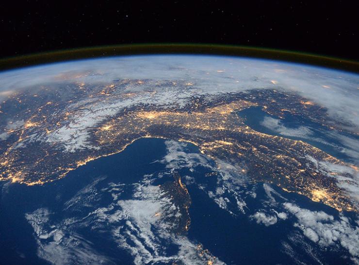 Earth from orbiting spacecraft